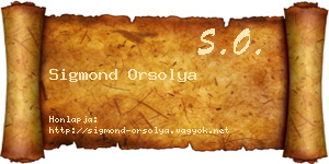 Sigmond Orsolya névjegykártya